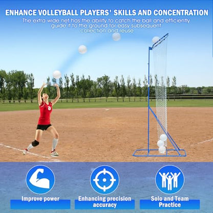 Winthai Volleyball Setter Training Net, Volleyball Training Equipment with 3 Angle and 8-10FT Height Adjustments Serve Trainer for Serving, Spiking & Setting Drills Indoor Outdoor Practice Target Net