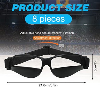 Weewooday 8 Pack Basketball Dribbling Goggles Adjustable Sport Training Glasses Black Dribble Goggles for Basketball Training Equipment for Men