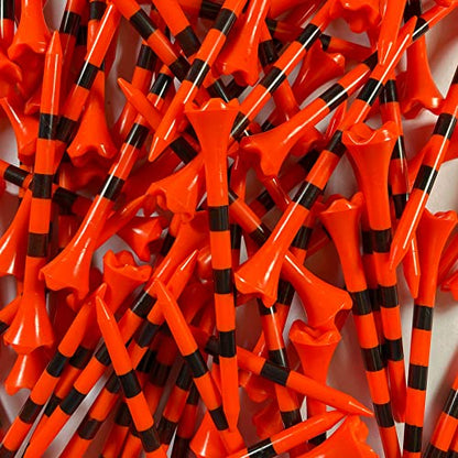 3-1/4" Pride Performance Golf Tee Striped, 100 Count - color: Citrus Orange