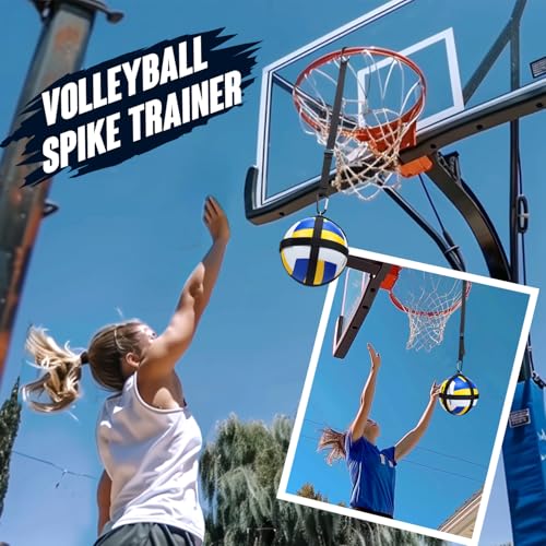 Adjustable Volleyball Spike Trainer, Solo Volleyball Serve Trainer Volleyball Hitting Trainer, Volleyball Training Equipment Volleyball Training Aids, Improve Jumping, Arm Speed, Spiking Power