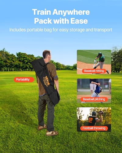 VEVOR 8x8ft Football Trainer Throwing Net, Training Throwing Target Practice Net with 6 Target Pockets,Football Training Equipment Includes Portable Carry Bag,Great for Quarterback