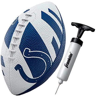 Franklin Sports NFL Team Footballs - Rubber Youth Mini Balls for All Teams - Kids 8.5" Football + Air Pump Sets - Official NFL Licensed - style: Indianapolis Colts