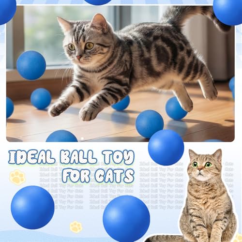Hoteam 12 Pcs Cat Table Tennis Balls, 1.57 Inch Cat Ball Toys for Indoor Cats, High Bounce Table Tennis Balls, Interactive Bouncy Ball Toy for Kitten Cats Pets Playing Exercising Trainning(Blue) - color: Blue