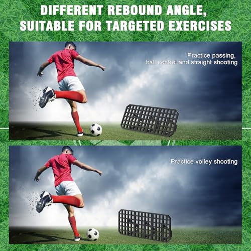 Soccer Rebounder Board, 2-Angles 2 Surfaces Portable Passing Board, Rebound Board, Soccer Wall for Backyard, Enhanced Rebound Performance for Passing & Reaction Skills - Soccer Training Equipment