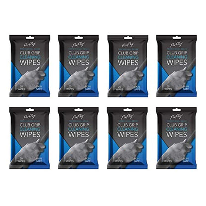 ProPlay Club Grip Cleaning Wipes | Powerful Cleaner Removes Grime, Dirt, and Sweat | Restore Tackiness of Golf Club Grips | Convenient, Resealable Pack - Unscented 8 Pack - size: 20 Count (Pack of 8)