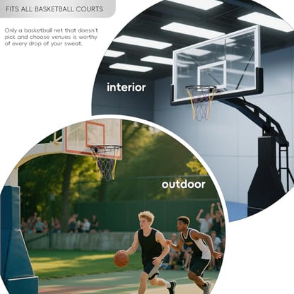 Dakzhou Basketball net, Metal Chain Net Braided Permanent Rust Proof (12 Links), Quick Installation - color: Purple/Yellow/Black