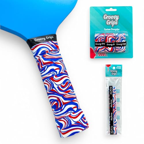 Pickleball Paddle Grip Tape - Stylish Tennis Overgrips, Non-Slip & Precut Racket Grip for Pickleball, Tennis, Badminton - color: Firecracker Swirl, size: 3 Grips