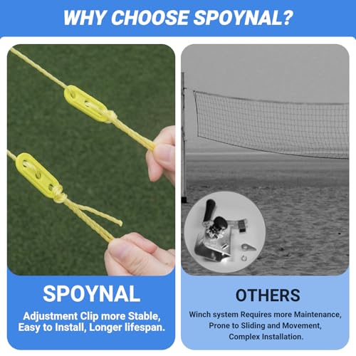 SPOYNAL Portable Volleyball Net for Backyard & Beach - 20FT/32FT Outdoor Volleyball Set with Adjustable Height (8ft/7.8ft/7.4ft), Boundary Line, Volleyball, Pump & Carry Bag