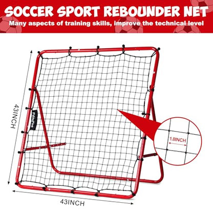 Kids Soccer Goals for Backyard - Pop Up Training Soccer Goals- Easy Set up Rebounder Gifts & Equipment for Kids and Youth， Switch Angle Soccer Training for Control, Passing Practice