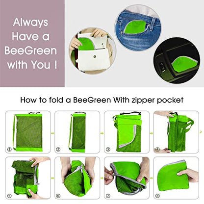 BeeGreen Mesh Drawstring Bag Swim Backpack for Beach Pool Sports Gym Draw String Cinch Bags for Swimming Soccer Basketball Gear Light Green - color: Fruit Green, style: Mesh Bag