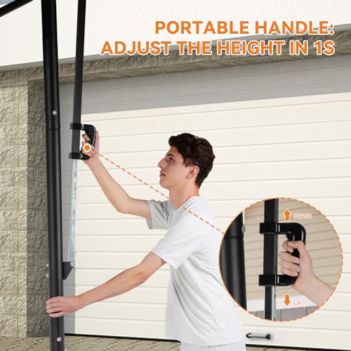 Basketball Hoop Outdoor, Height Adjustable, Portable Basketball Hoop & Goal with Fillable Base & 2 Wheels, Backboard for Backyard/Driveway/Indoor