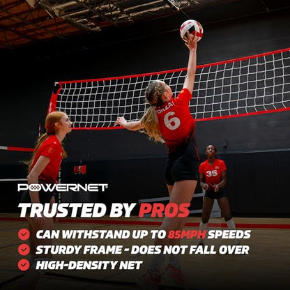 PowerNet Portable Volleyball Net for Backyard Training, Indoor Outdoor Volleyball Practice Equipment, Great for Hitting Serving Drills Small Scrimmage or 1 On 1 Game - size: 20-Foot