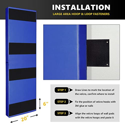 Gym Wall Padding, Basketball Court Wall Protector, Removable 2" Thick High-Density Protective Pads for Wall-Mounted Basketball Hoop, Garage, Basement, High Elasticity & Tear-Resistant