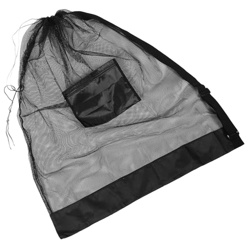Heavy Duty Large Capacity Drawstring Mesh Bag with Shoulder Strap for Basketball Soccer Volleyball Storage and Carrying, Sports Ball Organizer for Team Training and Outdoor Games