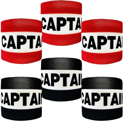 6 Pack Adjustable Soccer Captain Armbands Elastic Arm Bands for Training Unisex Essential Sports Accessories for Team Players