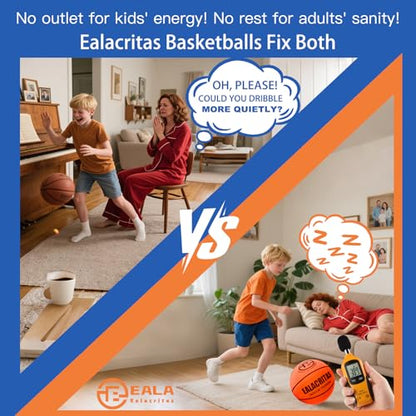 Groove-Grip Silent Basketball & Hoop Gift Set - High-Density Foam with Textured Surface, All-Weather Indoor Practice, Ready-to-Give Pro Training Kit - color: Orange