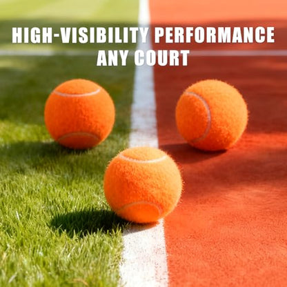 PoyPet 16-Pack Tennis Balls Bulk for Practice,Training and Beginners | Ideal for Dog Fetch,Chew and Play - color: Orange