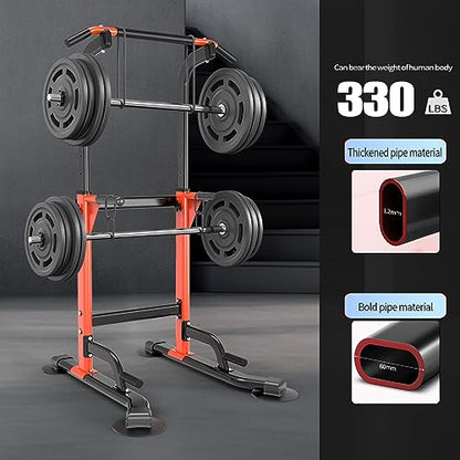 Z ZHICHI Pull Up Dip Station For Home Gym Strength Training Fitness Workout Station Chin-Ups Push-Ups Pull-Ups Dip-Ups 330LBS T055CDC - color: orange