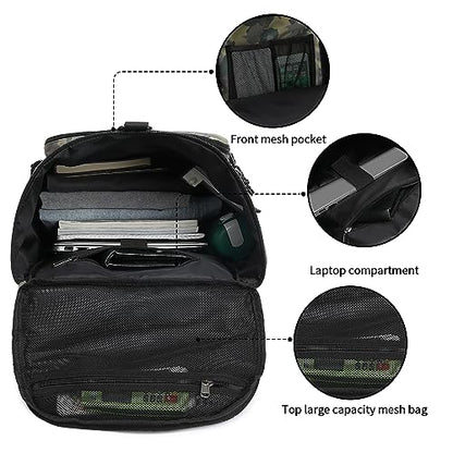 Floral gym duffel bag backpack, fashion wrestling bag,with shoe compartment, 4 kinds of back method waterproof travel sports walking laptop Lightweight (A-Camouflage) - color: A-Camouflage