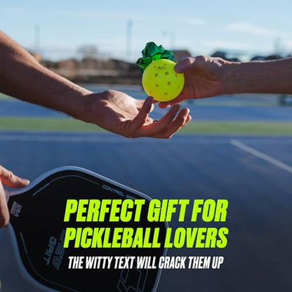 Pickleball Balls - USAPA-Approved Outdoor Balls With Witty Text, Perfect Pickleball Gift, Tournament-Grade Bounce, Wind-Resistant ( 26g Each)