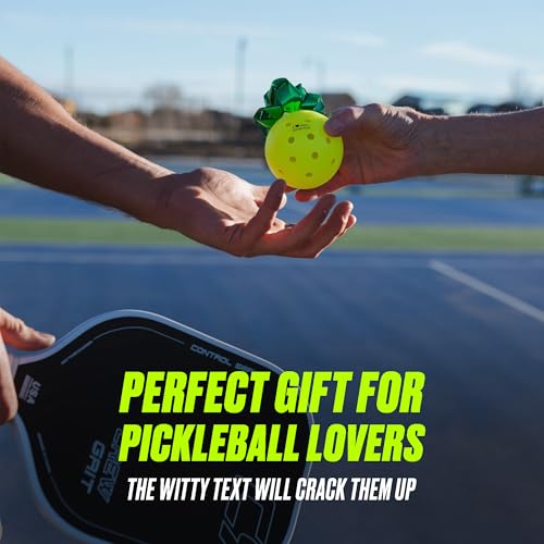 Pickleball Balls - USAPA-Approved Outdoor Balls With Witty Text, Perfect Pickleball Gift, Tournament-Grade Bounce, Wind-Resistant ( 26g Each)