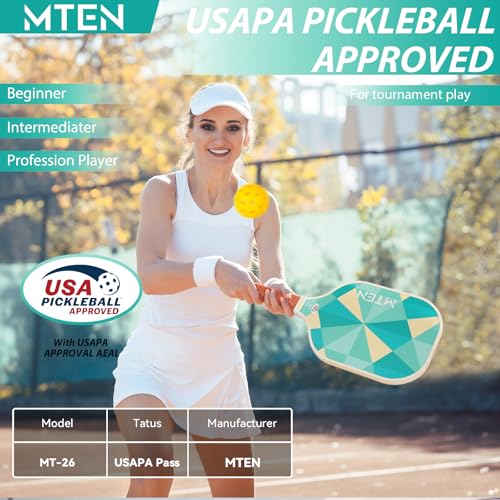 Pickleball Paddles Set of 2 or 4, or Single Paddle – USAPA Approved Fiberglass Surface Pickleball Rackets Set for Men & Women - color: Lake white*4