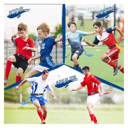 Flag Football Belts Flag Football Belts, 14 Player Adjustable Set for Sports Training Competition