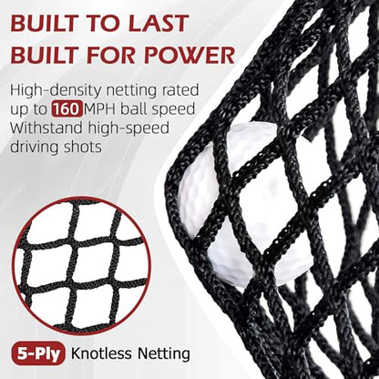Golf Pracitce Net Set: 10x7ft Heavy Duty Golf Nets for Backyard Driving Real Balls, Golfer Training Equipment with Tri-Turf Mat for Outdoors/Indoors Hitting Driving Swing Chipping, Ideal Golfer Gift