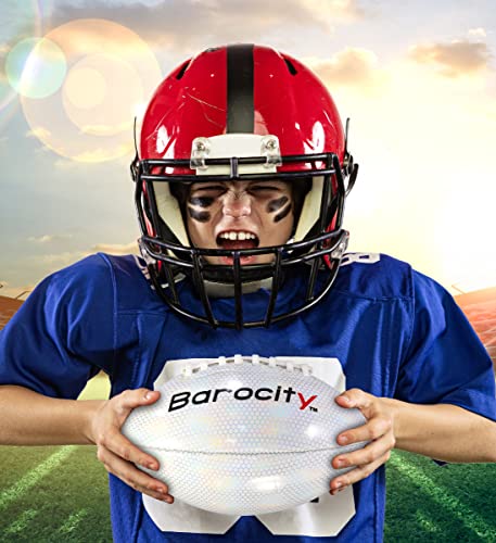 Football Premium Boy and Girl Official Match Ball with Reflective Iridescent Rainbow Hex Pattern, Durable Indoor, Outdoor, Training Practice Game Playtime