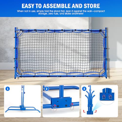 2PCS Pickleball Practice Rebounder Net Complete Set with Pro Pickleball Paddles and Balls