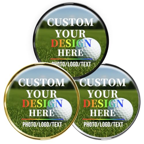 Custom Golf Ball Marker Hat Clip, 3Pack Personalized Magnetic Ball Marker, Golf Accessories for Men & Womens, Golf Gifts for Golfers - color: 3pc Ball Marker