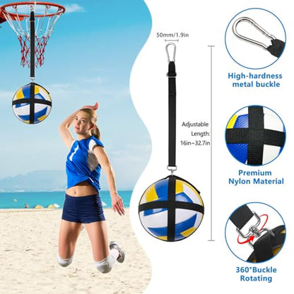 Upgraded Volleyball Training Equipment Aid, Premium Solo Practice Trainer for Serving, Setting, Spiking & Arm Swing, Perfect volleyaball Trainer kit for Beginners & Pro, Perfect Volleyball Gift.