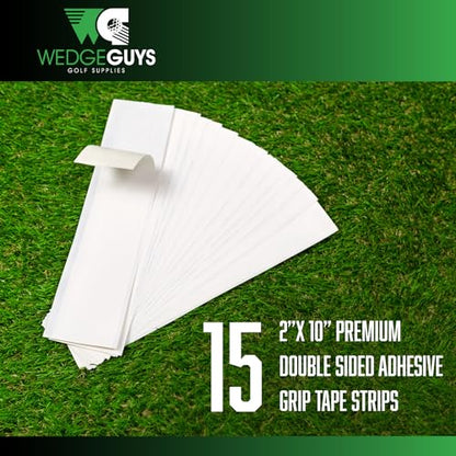Wedge Guys Professional Golf Grip Tape 2" x 10" Solvent Activated Double Sided Adhesive Strips for Regripping Golf Clubs - color: Deluxe Kit