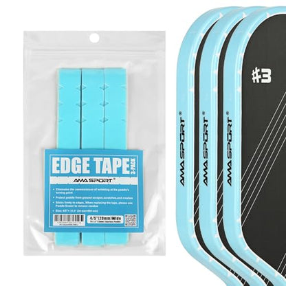 PICKLETECH Pickleball Paddle Protection Tape - Paddle Head Edge Guard - Racket Edge Protection Tape -Fit Perfectly Curved Edge -No Wrinkling - color: Clear Blue, size: Width 20mm