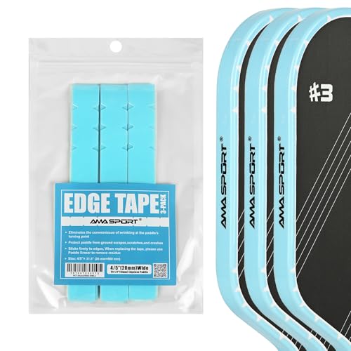 PICKLETECH Pickleball Paddle Protection Tape - Paddle Head Edge Guard - Racket Edge Protection Tape -Fit Perfectly Curved Edge -No Wrinkling - color: Clear Blue, size: Width 20mm