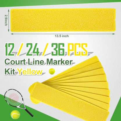 Moukeren Court Line Marker Kit Yellow Boundary Markers Lines Set for Tennis Basketball Volleyball Badminton Pickleball Net Court Outdoor or Indoor Training
