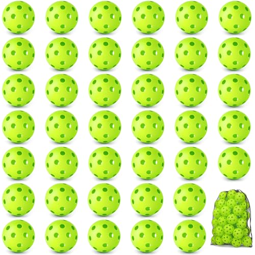 Coopay 20/40 Pack Practice Baseball Softball Plastic Training Balls Lightweight Hollow Limited Flight Softballs for Hitting, Pitching,Batting Training Indoor Outdoor Use - color: Green, style: 40 Pack