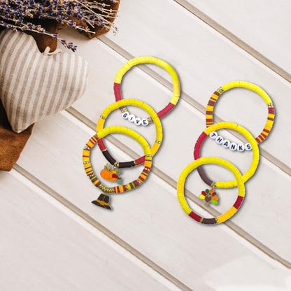 OHOME Thanksgiving Outfit Women - 6 Pack Thanks Giving Bracelets | Thanksgiving Shirts Dress Pajamas Sweatshirts Tops - Funny Friendsgiving Decorations Decor Party Supplies for Adults - style: Thanksgiving