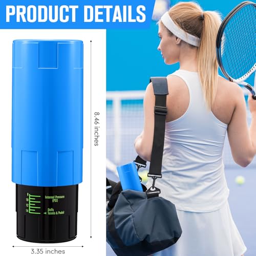 Soulchen Tennis Ball Pressurizer - Tennis Ball Storage Canister Holds 3 Balls Under 14 Psi Pressure, Reusable Stuff for Bounce Retention, Lightweight & Durable - color: Dark Blue