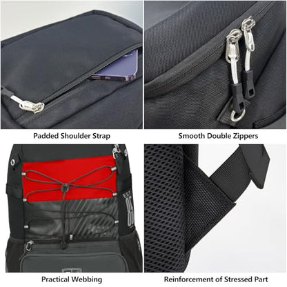 TPAID Baseball Backpack Large Capacity Softball Bag with Shoes Compartment and Fence Hook, Lightweight Baseball Equipment Bag Holds Bats, Helmets, Gloves, Hats, Clothes, Shoes - color: Black-B, size: 4 Bat Baseball