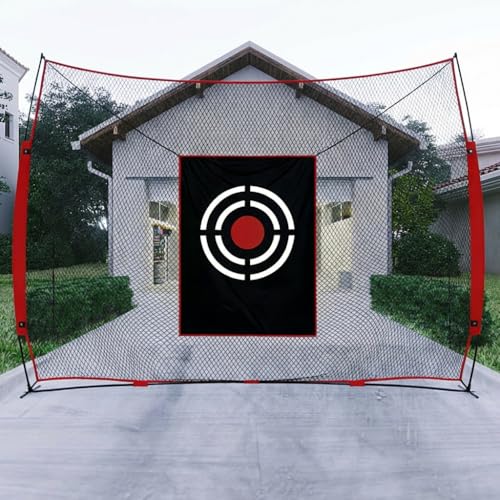 Golf Net Backyard Driving Practice - 10x8ft Heavy Duty Hitting Nets with High Impact Screen for Home Indoor Garage Swing Training Aids Outdoor Sports
