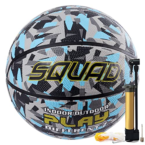 SQUAD NightPlay Reflective Basketball Size 5, Size 7 - Cool Holographic Glow Basketball for Night Game, Ideal Gift for Boys Girls 10-14 Year Old, Cool Teen Toys