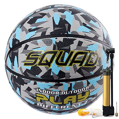 SQUAD NightPlay Reflective Basketball Size 5, Size 7 - Cool Holographic Glow Basketball for Night Game, Ideal Gift for Boys Girls 10-14 Year Old, Cool Teen Toys