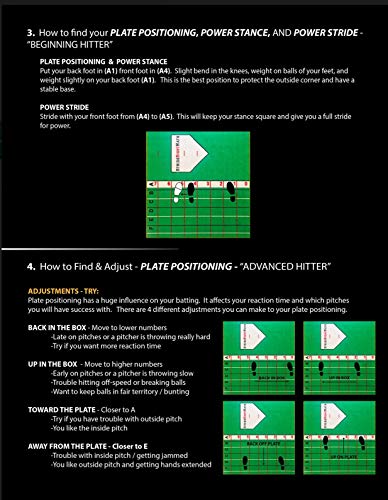 Stride Right Hitting Mat Training System | 2-in-1 Baseball & Softball Batting Mat with Instructional Guide for Stance, Stride & Setup | Improve Swing Mechanics & Consistency