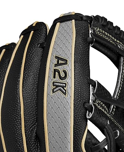 Wilson A2K Infield Baseball Gloves - Right Hand Throw - color: Black/Grey/Red, style: 11.5"