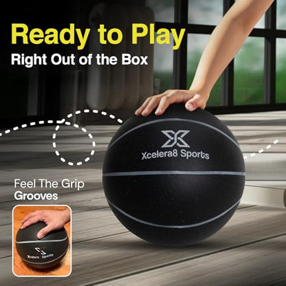 Silent Basketball Size 7 (29.5”) | Grooved Airless Indoor Basketball Quiet Dribbling Indoor Training | Dribble Dream Silent Soundless Basket Ball | Upgraded - Better Grip and Bounce