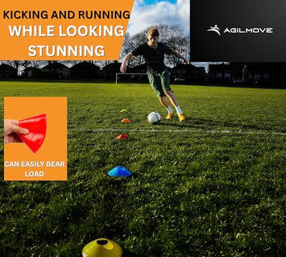 Flexible Soccer Cones (Set of 60/50/40/25) with Mesh Bag & Strap, Sports Cones for Soccer, Basketball, Football Training Equipment, Agility Soccer Cones for Drills Training - size: Pack of 60