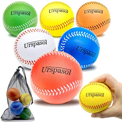 Foam Baseballs Soft Baseball Multi-Color Foam Ball for Kids with Carrying Bag 9 inch Practice Baseballs Tballs Safe for Throwing, Catching,Fielding,Pitching and Batting Practice