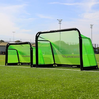 QuickPlay Pro Alu Training Soccer Goals - Portable Pop Up Soccer Goals with Aluminum Frame, Backyard Soccer Nets for Kids Soccer & Soccer Training Equipment with 10-Second Foldable Packdown - size: 5x3'