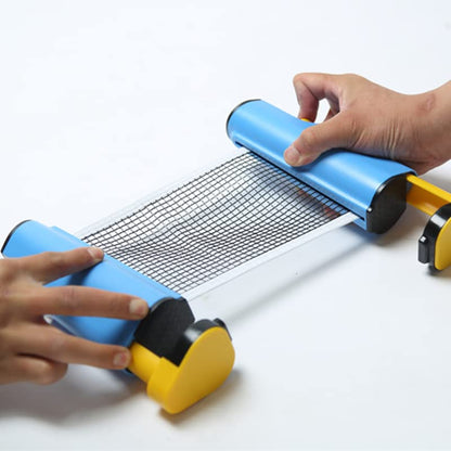 Retractable Table Tennis Net Rack Fashionable Safe Wavy ed ge Portable Pong Balls Net Rack(Blue), Comesee Retractable Pong Net for Any Table, Pong net Table Tennis for Any Topper Pool tab